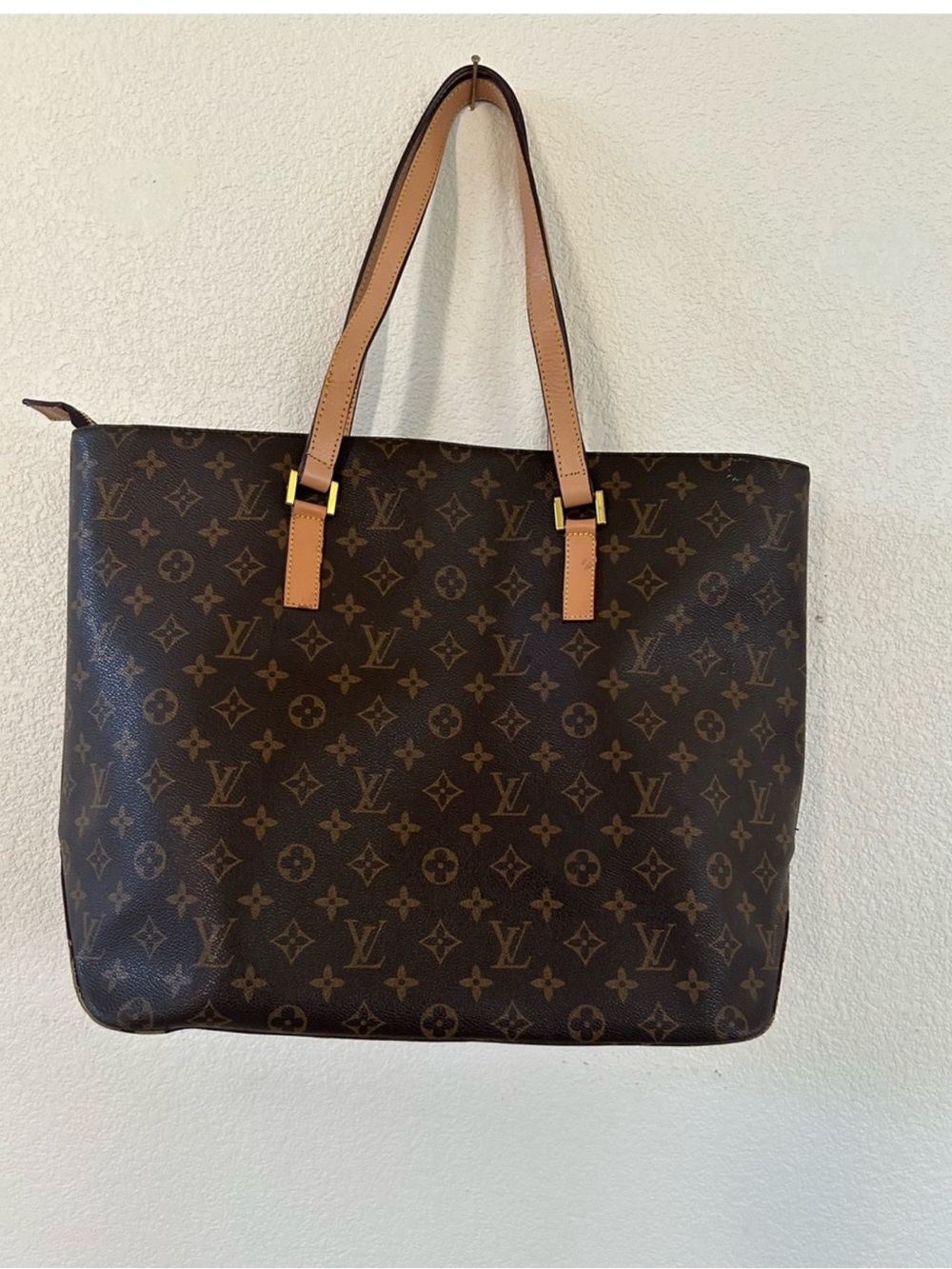 Brown Monogram Canvas Tote in Brown and Tan - Picture 8 of 9
